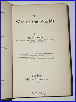 1st/1st/1st Printing The War Of The Worlds H. G. Wells