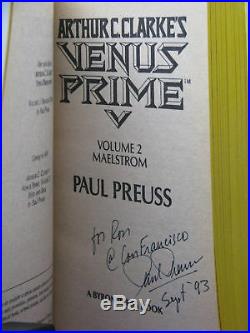 1st eds, signed by 3, Arthur C Clarke's Venus Prime Books 1-6 by Paul Preuss