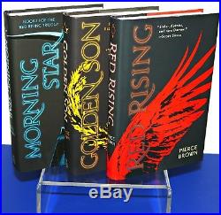 3 BOOK SET 1st/1st 2 SIGNED by Pierce Brown Red Rising Golden Son & Morning Star