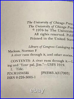 A river runs through it book 1st Edition 1st printing title page norman maclean