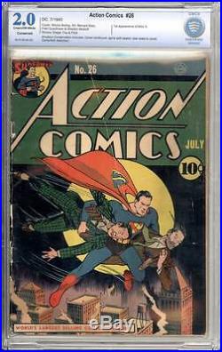 Action Comics # 26 Great Superman cover! CBCS 2.0 rare Golden Age book