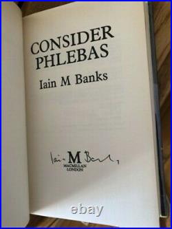 Consider Phlebas by Iain M. Banks, Hardback, 1987 First Ed Signed Pristine