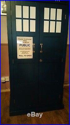 Doctor Who Tardis Wardrobe Next Rare Custom Made in2 book case books inc