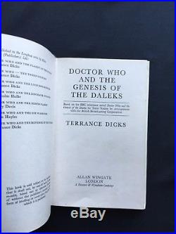 Doctor Who and the Genesis Of The Daleks Wingate 1st Ed hardback hardcover