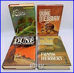 Dune Trilogy + God Emperor of Dune Vintage Hardback Book Club Edition Dust Cover