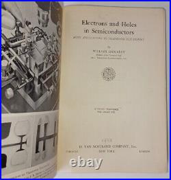 Electrons And Holes In Semiconductors, William Shockley, Hardcover Book
