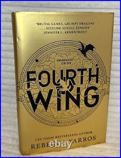 Fourth Wing Signed Rebecca Yarros UK Hardback & 2x Exclusive Bookmarks