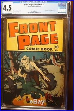 Front Page Comic #1 (harvey 1945) Rare! Cgc 4.5! First Horror Comic Book Cover