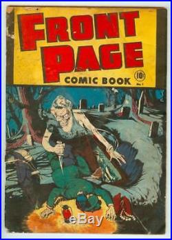 Front Page Comic Book #1 Tough Pre-Code Horror Classic Cover No Restoration