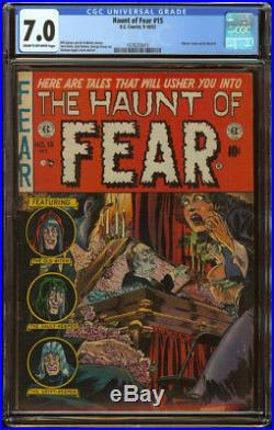 Haunt of Fear #15 CGC 7.0 C/OW Pgs Skeleton Zombie Cover Precode Horror GA Book