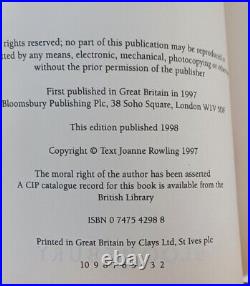 J. K. Rowling Harry Potter Philosophers Stone 1998 Adult Cover Pbk 1st Ed/2 imp