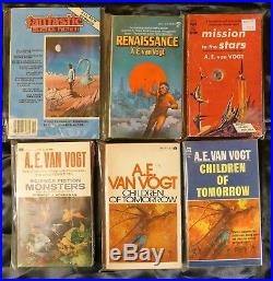 LOT of 48 AE VAN VOGT Books Sci-Fi 12 are SIGNED! EXCELLENT INSCRIPTIONS