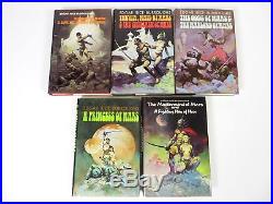 Lot of 5 John Carter of Mars by Edgar Rice Burroughs Books Book Club Edition