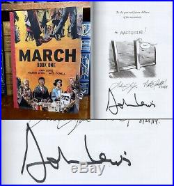 March Book One HAND SIGNED by Representative John Lewis +2! Civil Rights Icon