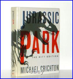 Michael Crichton SIGNED Jurassic Park 1993 Illustrated Hardcover Gift Edition VG