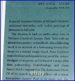 Michael Crichton SIGNED Jurassic Park 1993 Illustrated Hardcover Gift Edition VG