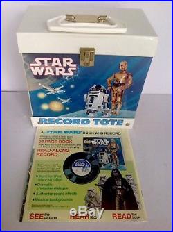 Mint Vintage Star Wars Record T0te & 5 Sealed Star Wars Record & Book Set