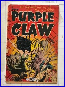 Pre-code horror terror the Purple Claw (Minoan) #2 1953 rare comic book golden