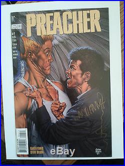 Preacher No. 4 Comic Book Autographed Garth Ennis 95 Very Fine Near Mint