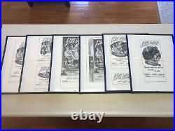 Rare Lot 6 x 1978 STAR WARS Movie Ad Press Book Posters Gore Graphics with Frames