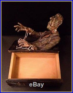 Rare Shelley Universal Frankenstein Monster Sculpture Figurine Book Curio Box