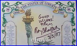 Ray Bradbury Fahrenheit 451 Science Fiction Signed Statue of Liberty