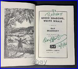 SIGNED Green Shadows White Whale by Ray Bradbury IRELAND 1st Edition Book HCDJ