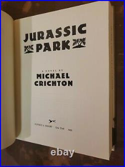 SIGNED Jurassic Park MICHAEL CRICHTON Hardcover Book DJ Gift Edition ILLUSTRATED