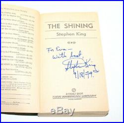 STEPHEN KING SIGNED THE SHINING PAPERBACK BOOK withCOA RARE VINTAGE SIGNATURE