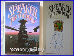 Signed 1st Ed SPEAKER FOR THE DEAD Orson Scott Card 1986 HC/DJ ENDERS GAME BOOK