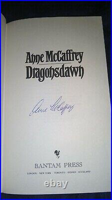Signed Anne McCaffrey Dragonsdawn Hardback UK First Edition First Print