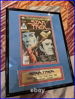 Star Trek Nimoy/Shatner SIGNED Framed Marvel Comic Book Limited Ed. 572/980 COA