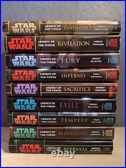 Star Wars Legacy Of The Force Hardcover SFBC Complete Set Lot Books 1-9 Del Ray