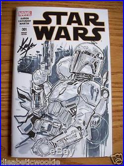 Star Wars Marvel Artist Cover Comic Book #1 Boba Fett Sketch Variant Edition 001