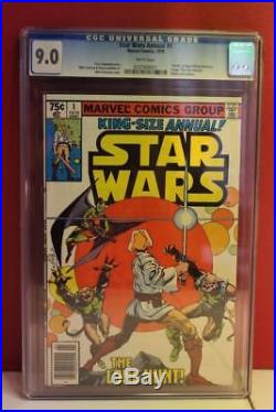 Star Wars Vintage Marvel Comic Book Annual #1 Cgc 9.0 1979 White Pages