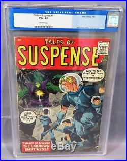 TALES OF SUSPENSE #1 (Don Heck cover, RARE BOOK) CGC 4.5 VG+ Marvel Comics 1959