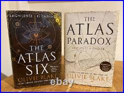 The Atlas Six & The Atlas Paradox by Olivie Blake SIGNED UK 1/1 HB Set + extras