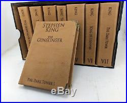 The Dark Tower, complete 8 book set, by Stephen King, leather re-bound