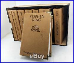 The Dark Tower, complete 8 book set, by Stephen King, leather re-bound