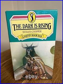 The Dark is Rising by Susan Cooper SIGNED UK Puffin PB Boxset Vintage VGC