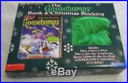 The Goosebumps Book And Christmas Monster Stocking Box Set #6 Extremely Rare