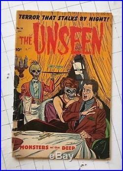 The Unseen #14 pre-code horror terror monsters of the deep comic book 1954 rare