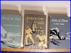 Trio of Vintage 1950's Space Fiction Books all in Library Bindings