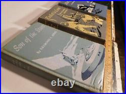 Trio of Vintage 1950's Space Fiction Books all in Library Bindings