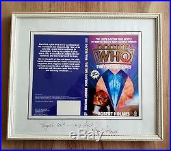 Unique Robert Holmes signed and framed The Two Doctors book cover
