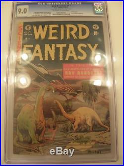 Weird Fantasy #17 1953 EC Comic Book CGC 9.0 SIGNED by Wally Wood Dinosaur Cover