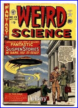 Weird Science #13 (#2) comic book 1950- Flying Saucers attack DC- Wally Wood VG